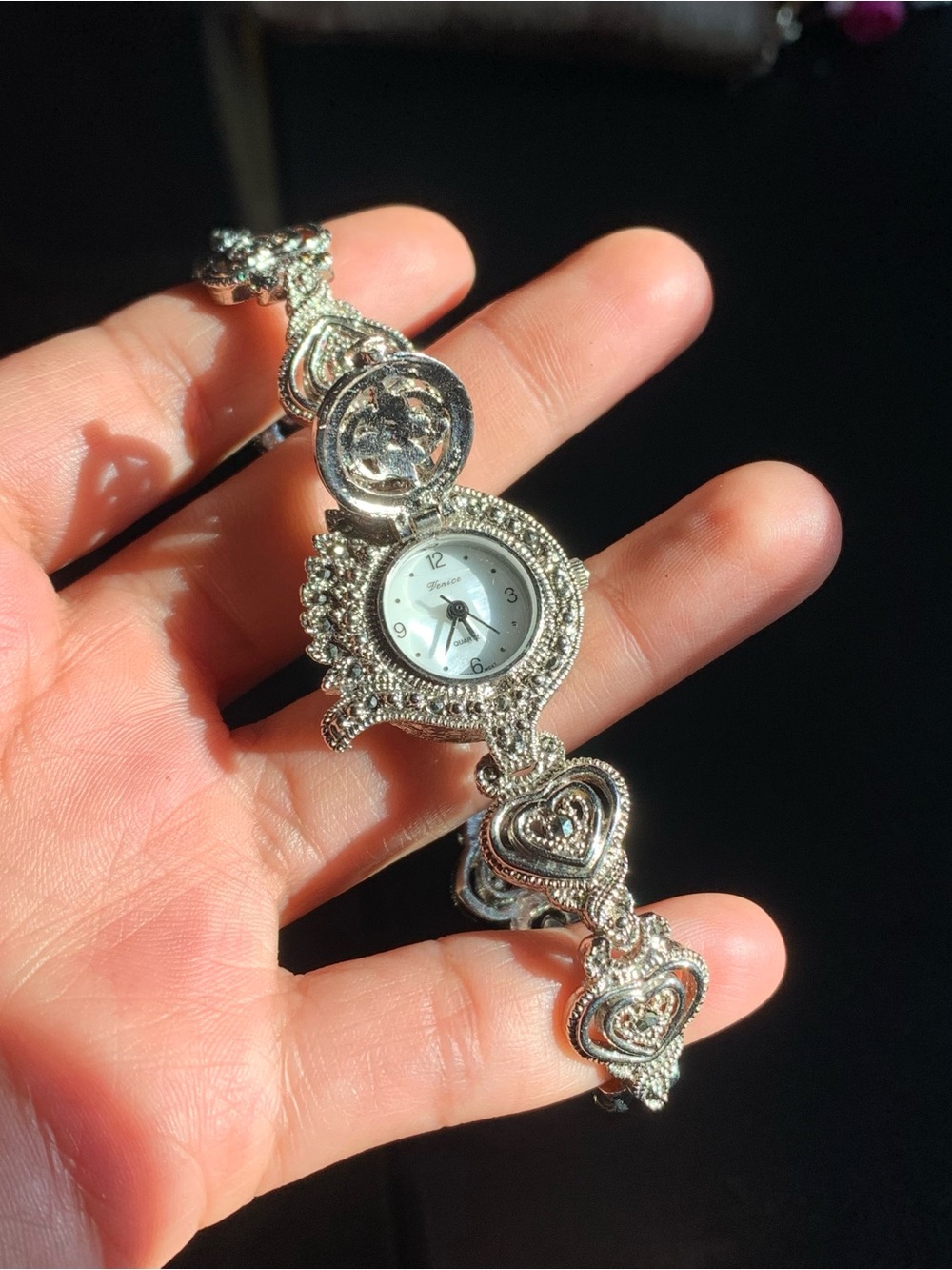 Judith Ashley Vintage Marcasite Swan Watch
